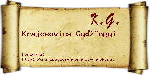 Krajcsovics Gyöngyi névjegykártya