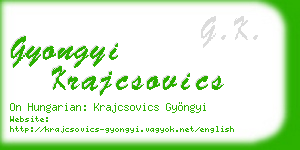 gyongyi krajcsovics business card
