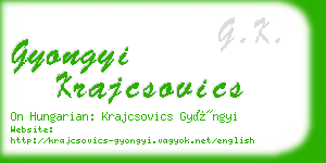 gyongyi krajcsovics business card